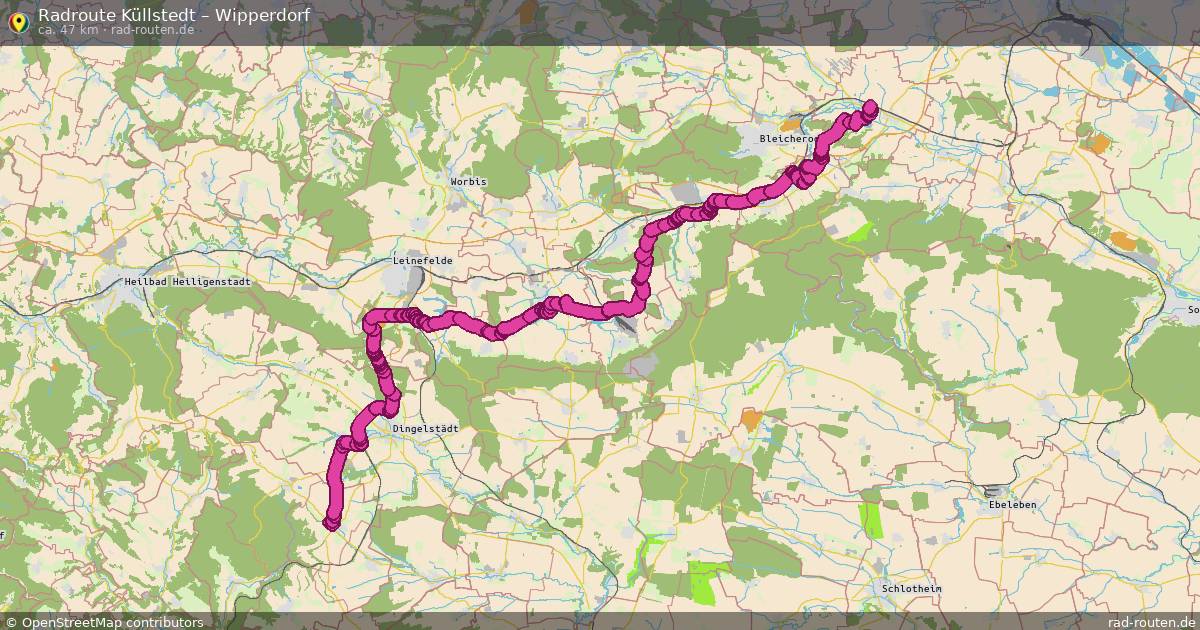 Fahrradroute Küllstedt – Wipperdorf