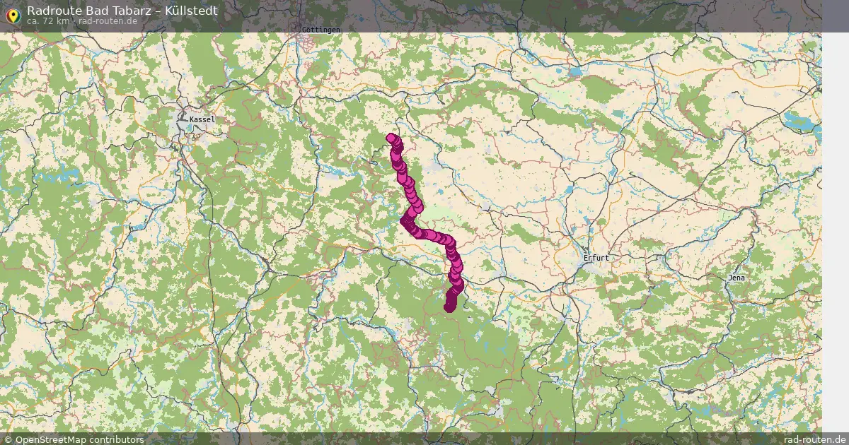 Fahrradroute Bad Tabarz – Küllstedt (72 km) – Rad-Routen.de
