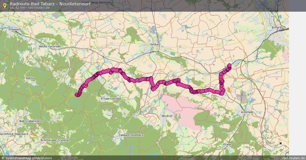 Fahrradroute Bad Tabarz – Neudietendorf
