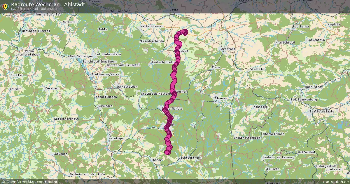 Fahrradroute Wechmar – Ahlstädt (59 km) – Rad-Routen.de