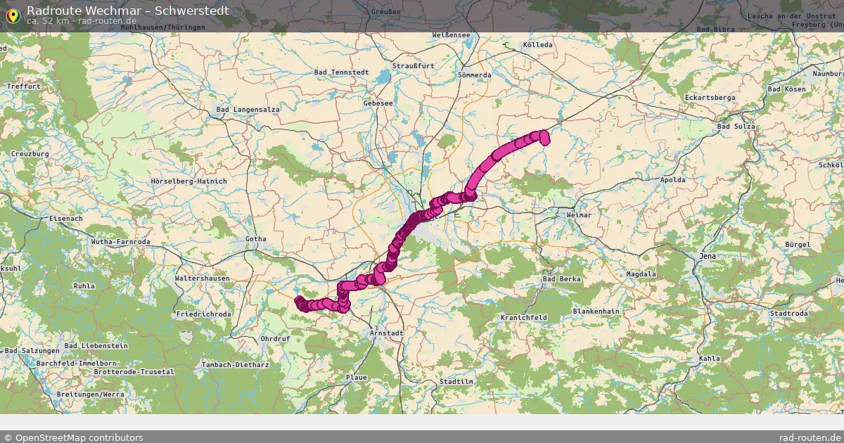 Fahrradroute Wechmar – Schwerstedt (52 km) – Rad-Routen.de