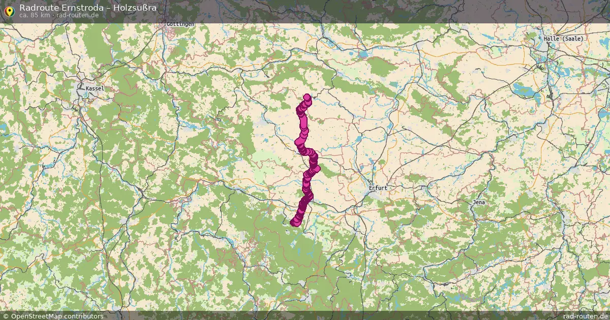 Fahrradroute Ernstroda – Holzsußra (85 km) – Rad-Routen.de