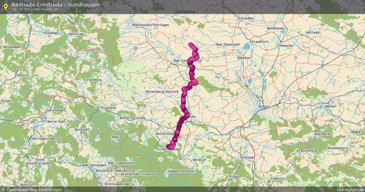 Fahrradroute Ernstroda – Sundhausen (58 km) – Rad-Routen.de