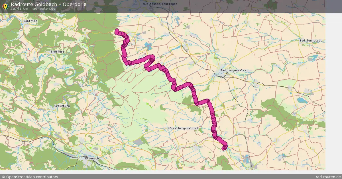 Fahrradroute Goldbach – Oberdorla (43 km) – Rad-Routen.de