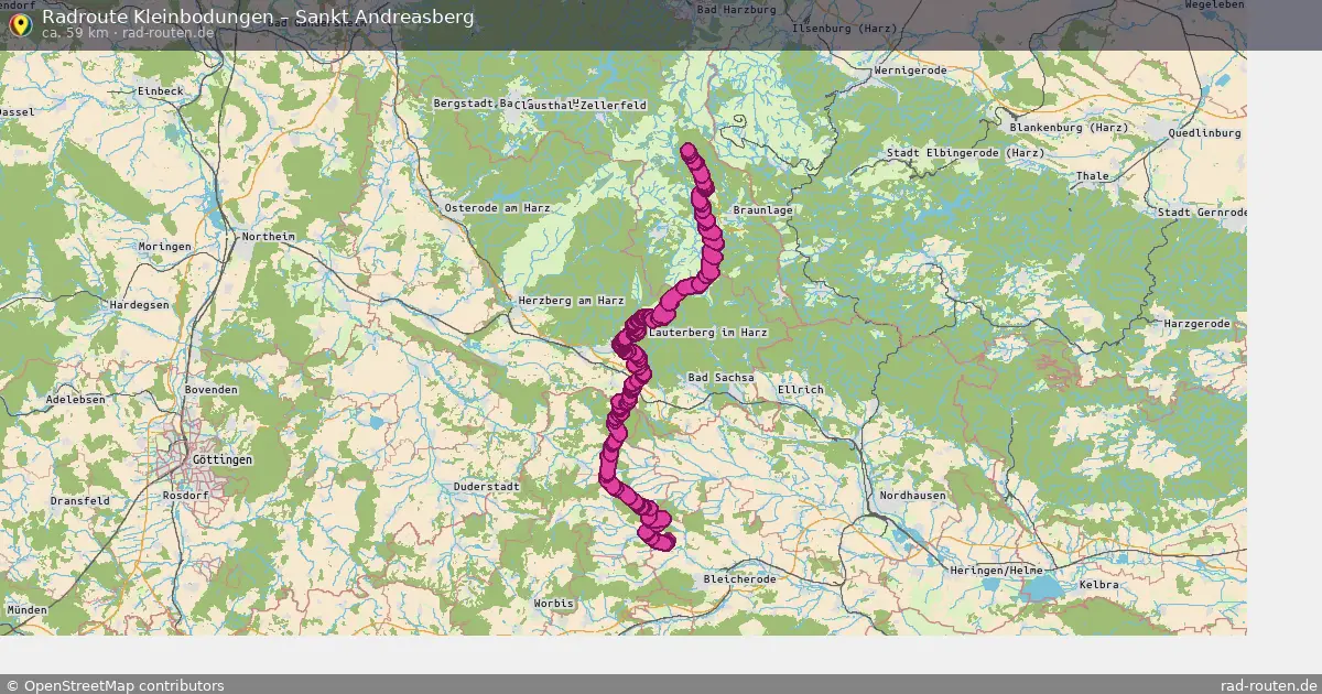 Fahrradroute Kleinbodungen – Sankt Andreasberg