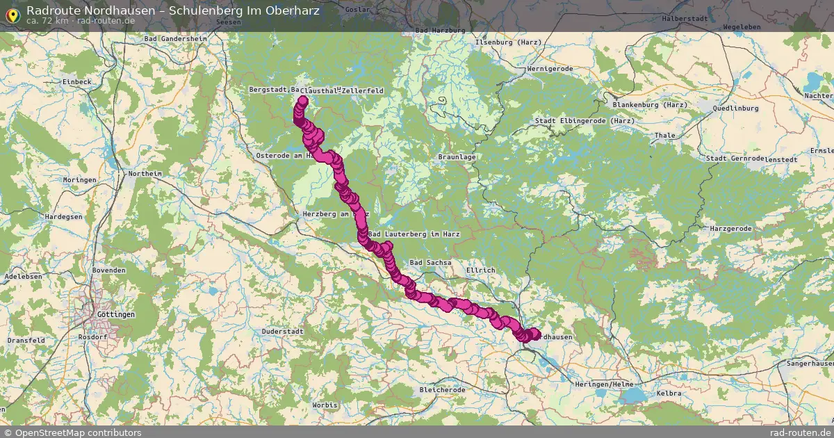 Fahrradroute Nordhausen – Schulenberg Im Oberharz
