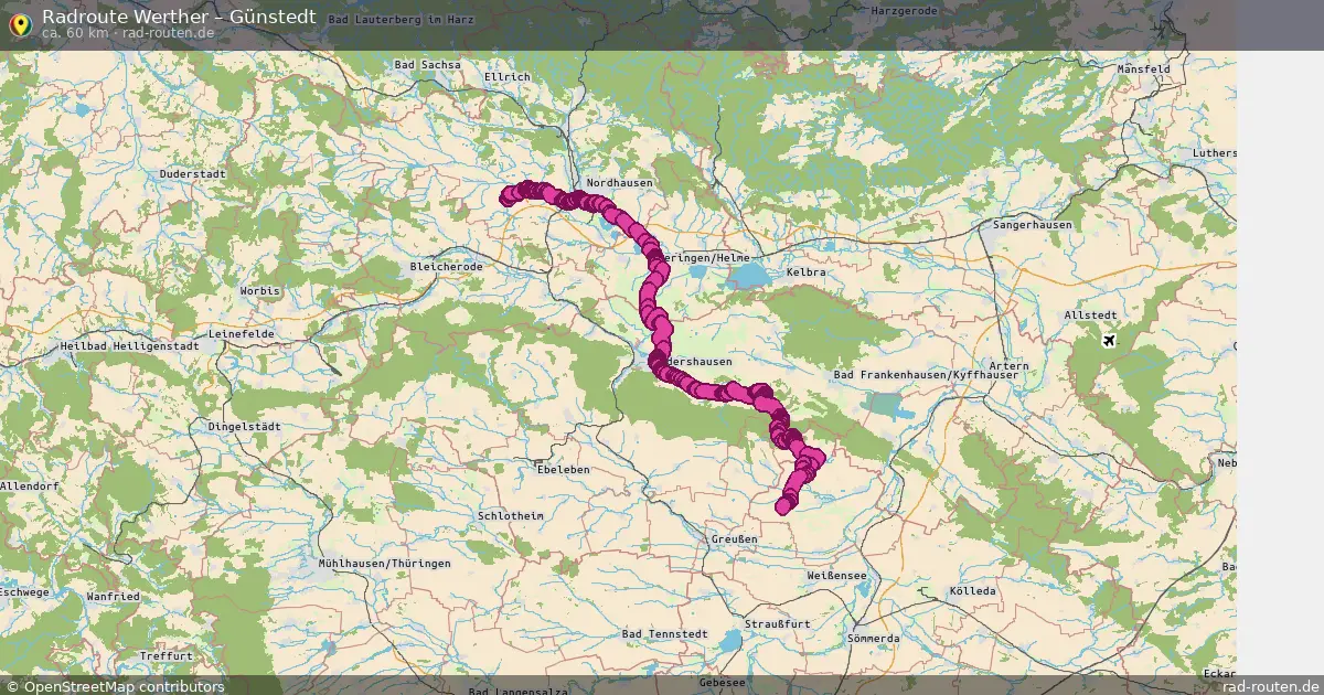 Fahrradroute Werther – Günstedt (60 km) – Rad-Routen.de