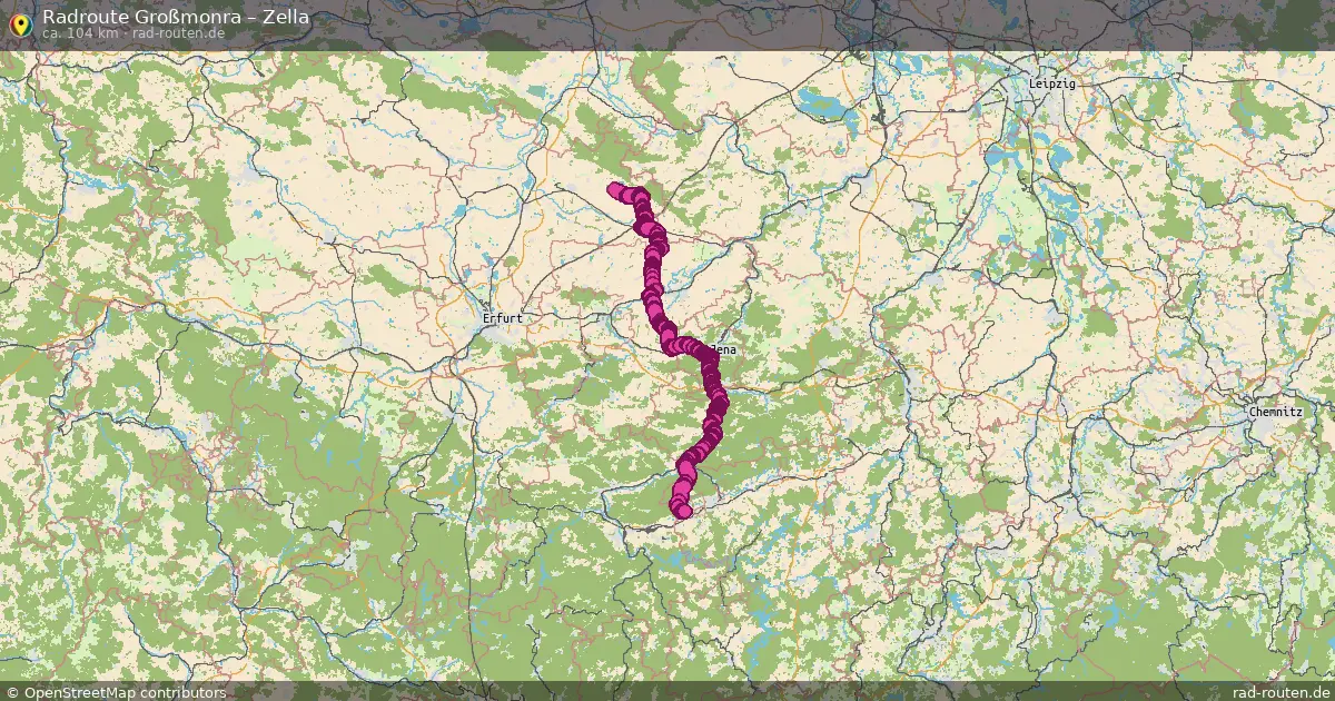 Fahrradroute Großmonra – Zella (104 km) – Rad-Routen.de
