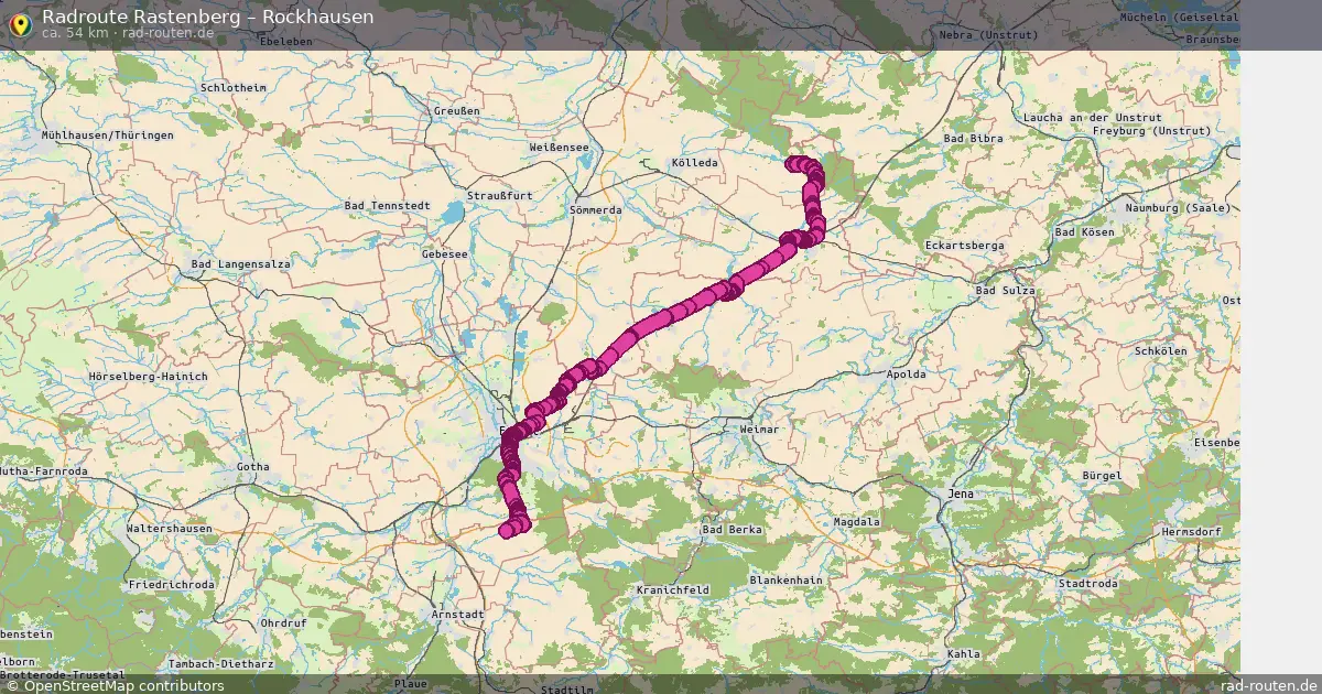Fahrradroute Rastenberg – Rockhausen (54 km) – Rad-Routen.de