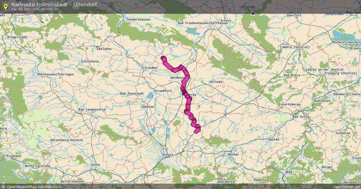 Fahrradroute Frömmstedt – Ollendorf