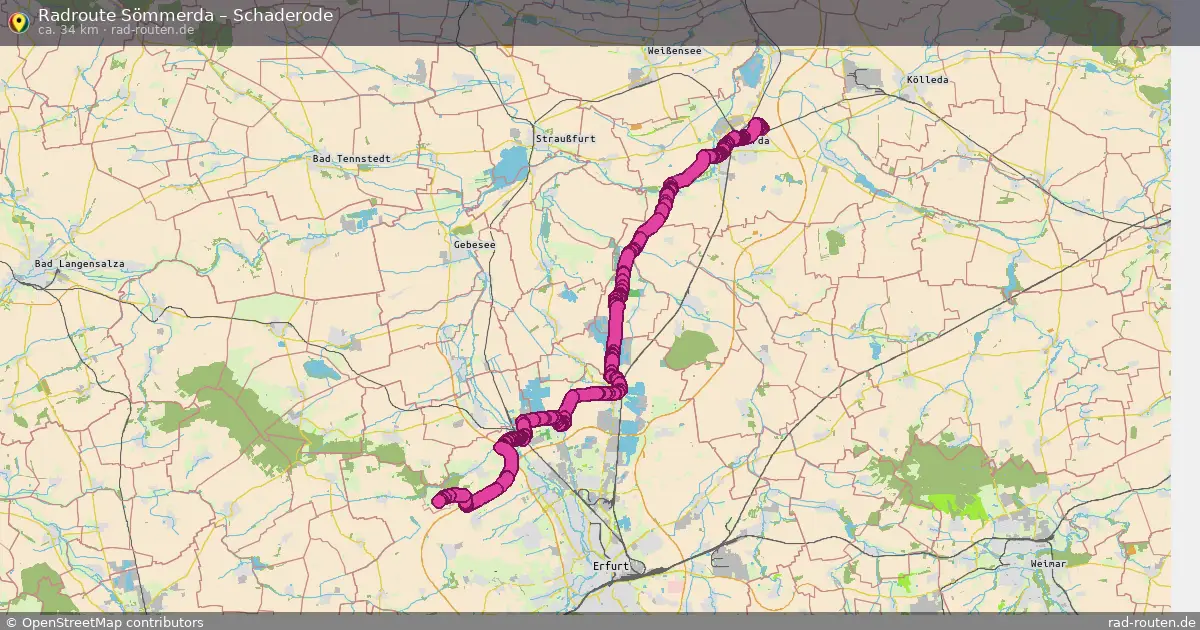 Fahrradroute Sömmerda – Schaderode (34 km) – Rad-Routen.de