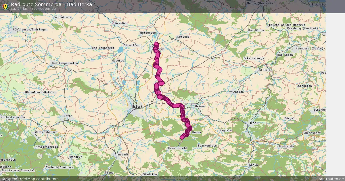 Fahrradroute Sömmerda – Bad Berka (54 km) – Rad-Routen.de