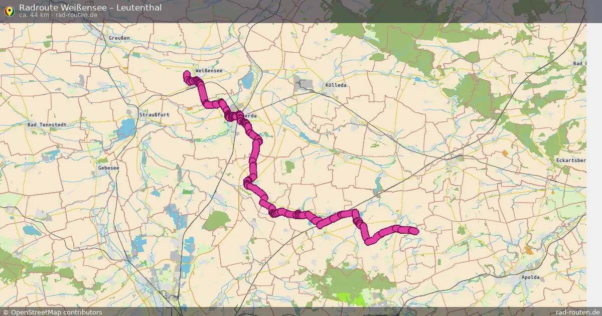 Fahrradroute Weißensee – Leutenthal (44 km) – Rad-Routen.de
