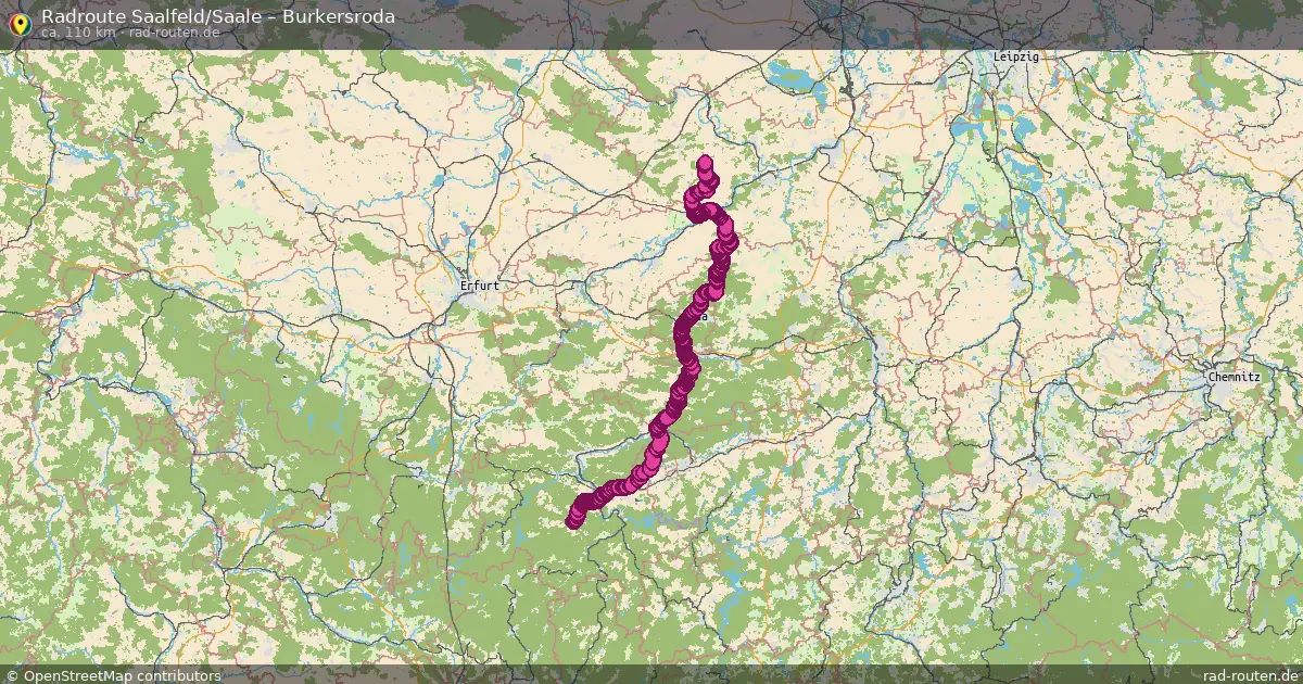 Radtour Saalfeld Saale – Burkersroda