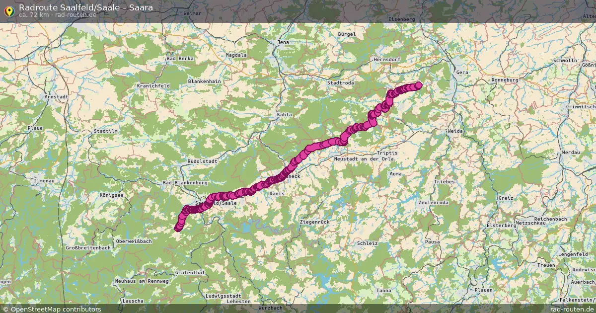 Radtour Saalfeld Saale – Saara