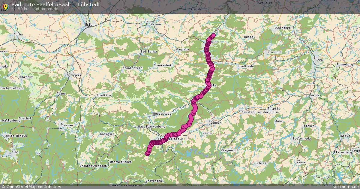 Radtour Saalfeld Saale – Löbstedt