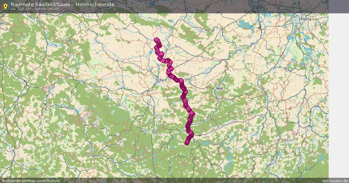 Fahrradroute Saalfeld Saale – Herrnschwende