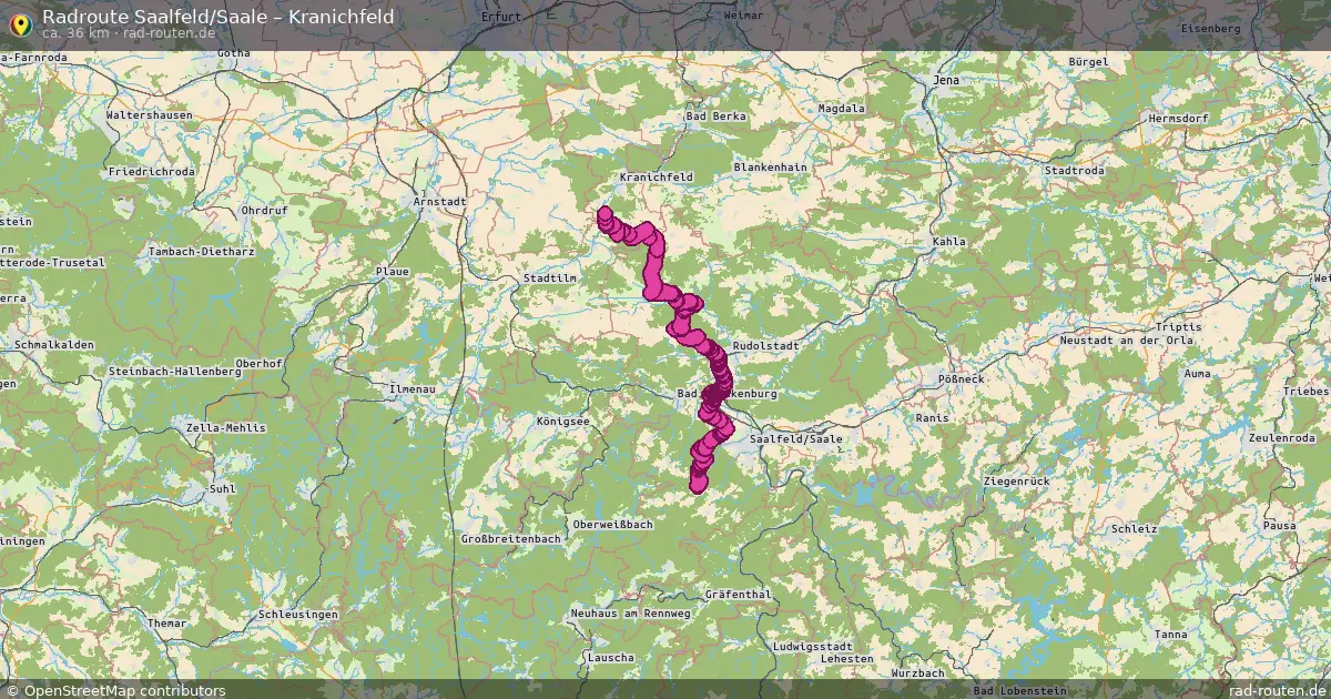Radtour Saalfeld Saale – Kranichfeld