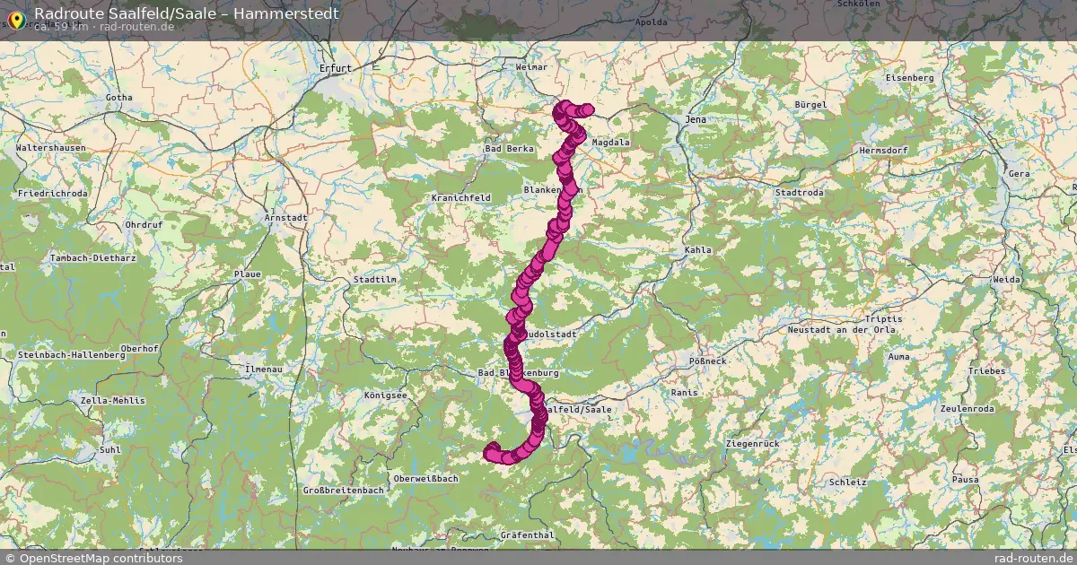 Radtour Saalfeld Saale – Hammerstedt