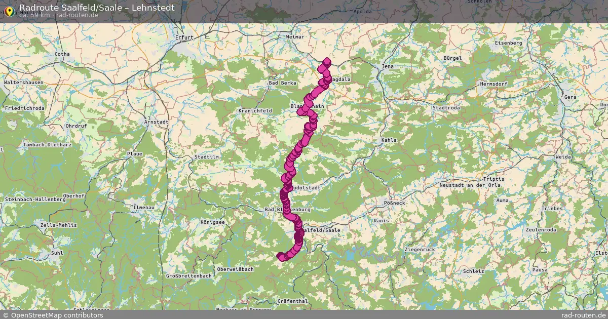 Radtour Saalfeld Saale – Lehnstedt