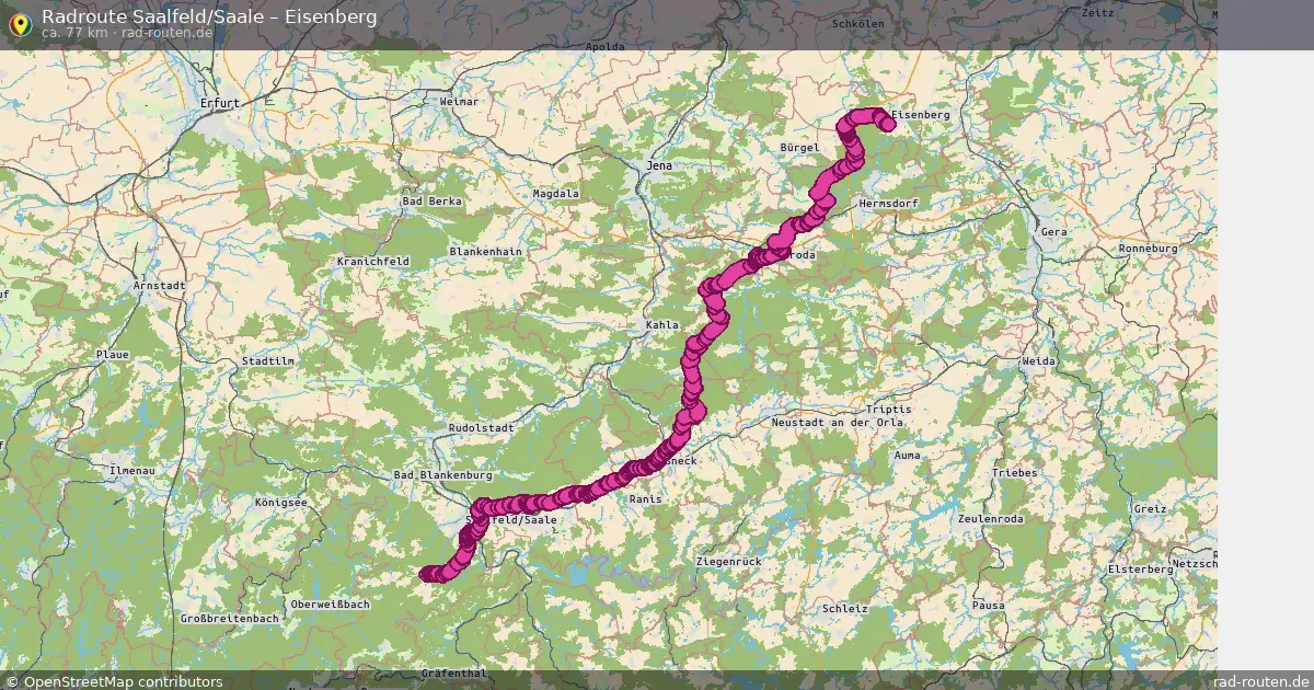 Radtour Saalfeld Saale – Eisenberg