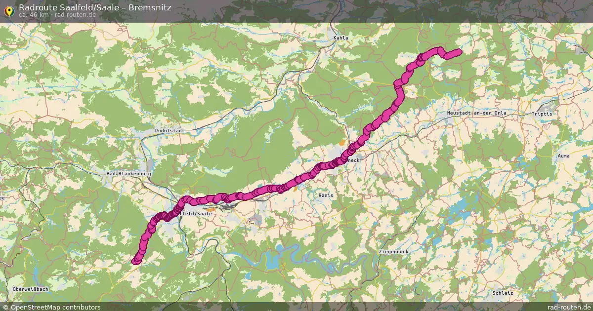 Radtour Saalfeld Saale – Bremsnitz