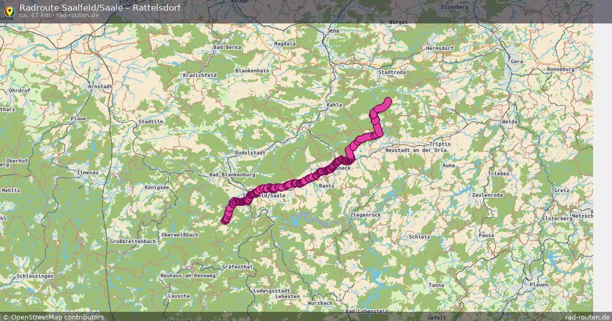 Radtour Saalfeld Saale – Rattelsdorf