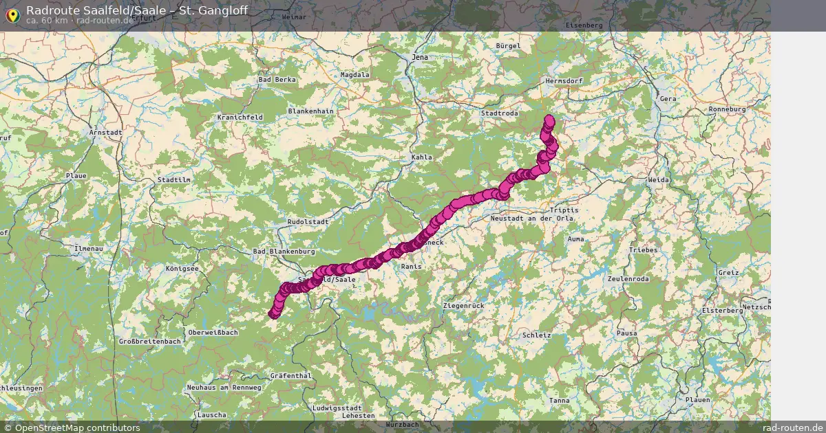 Radtour Saalfeld Saale – St. Gangloff