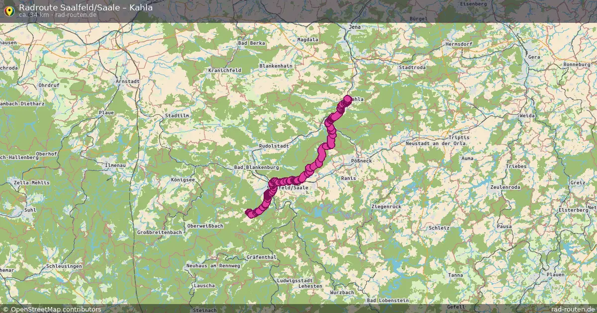 Radtour Saalfeld Saale – Kahla