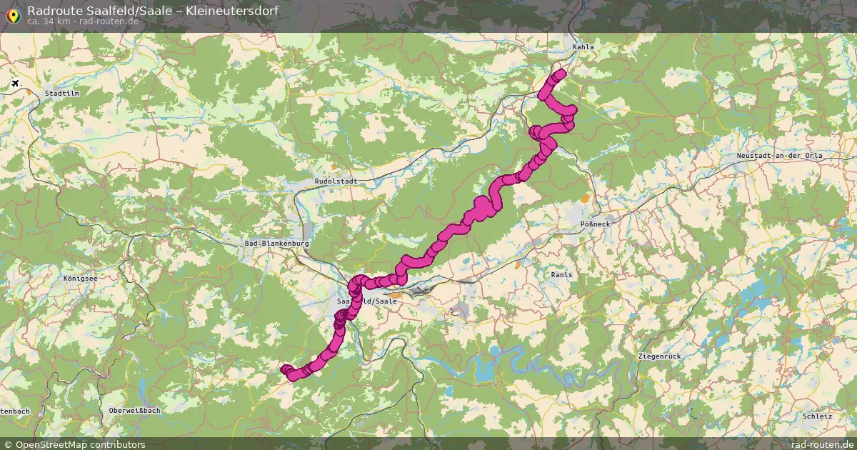 Radtour Saalfeld Saale – Kleineutersdorf