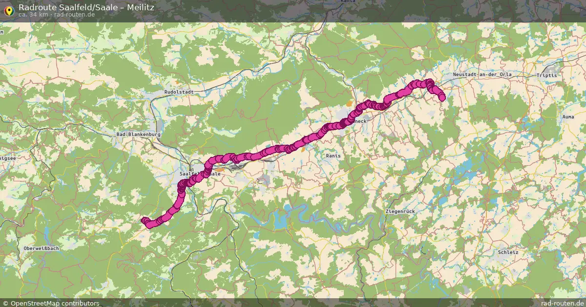Radtour Saalfeld Saale – Meilitz