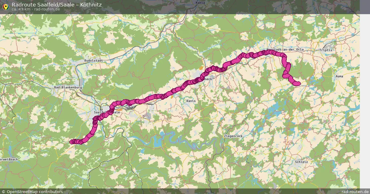 Radtour Saalfeld Saale – Köthnitz