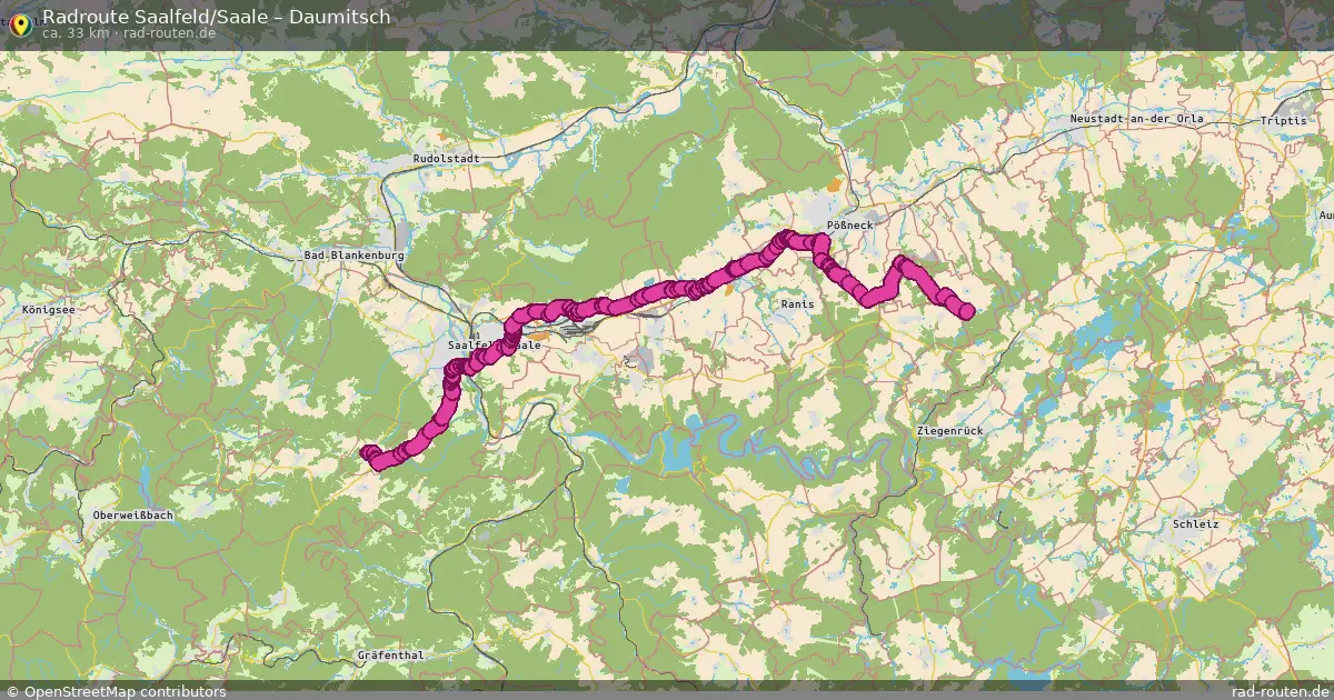 Radtour Saalfeld Saale – Daumitsch