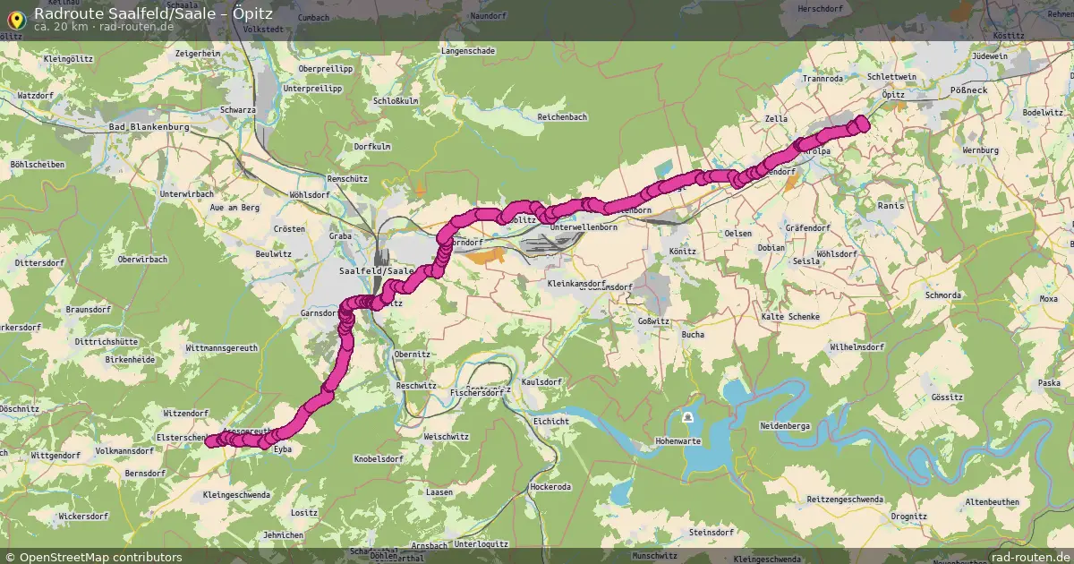 Radtour Saalfeld Saale – Öpitz