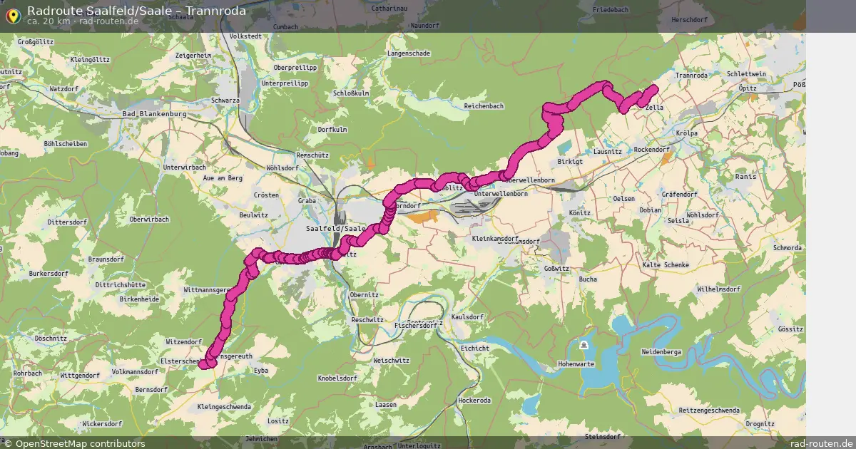 Radtour Saalfeld Saale – Trannroda