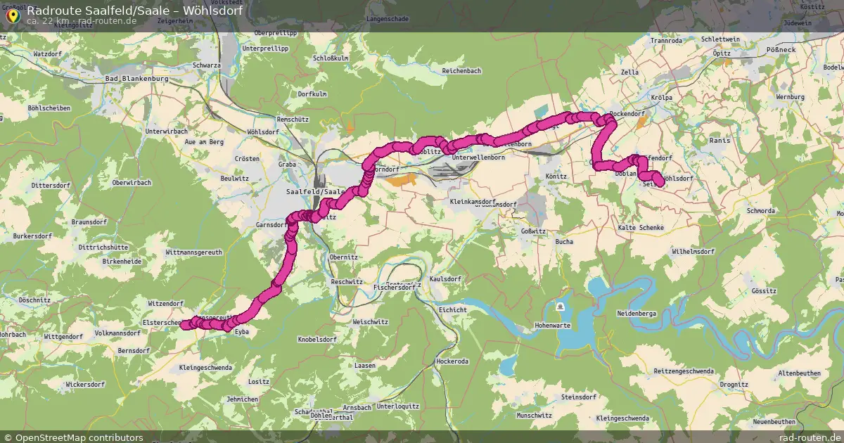 Radtour Saalfeld Saale – Wöhlsdorf
