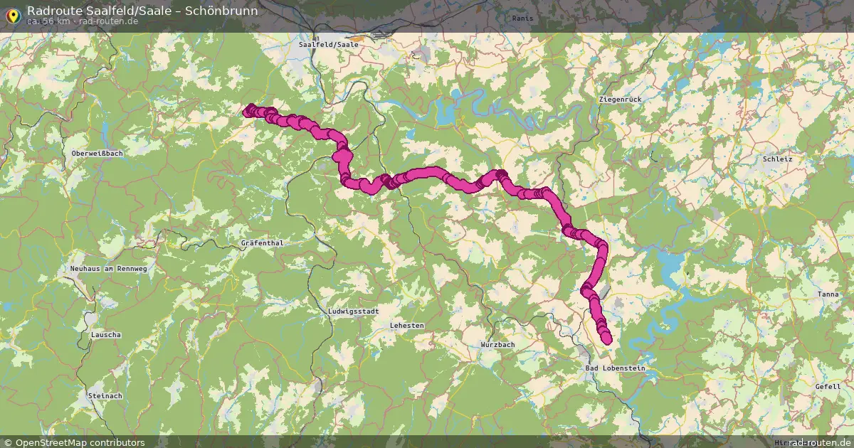 Radtour Saalfeld Saale – Schönbrunn
