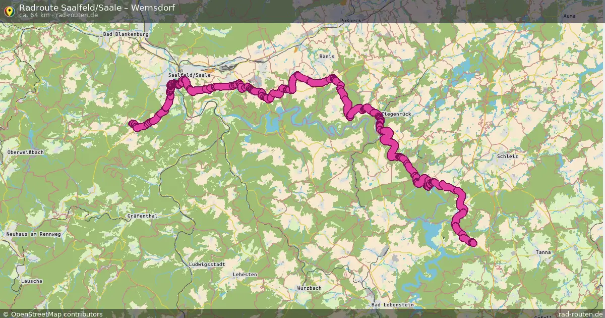 Radtour Saalfeld Saale – Wernsdorf