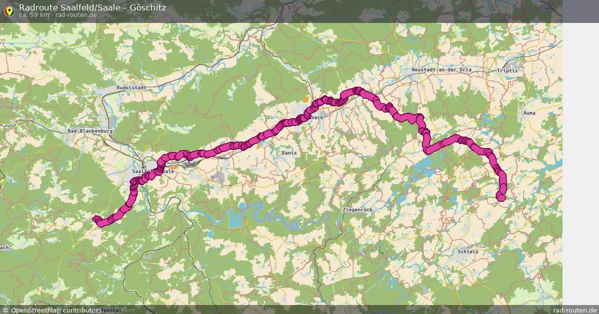 Radtour Saalfeld Saale – Göschitz