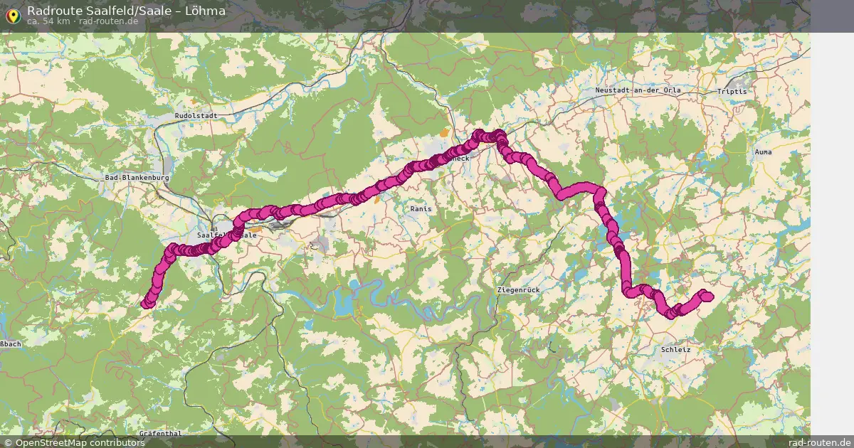 Radtour Saalfeld Saale – Löhma