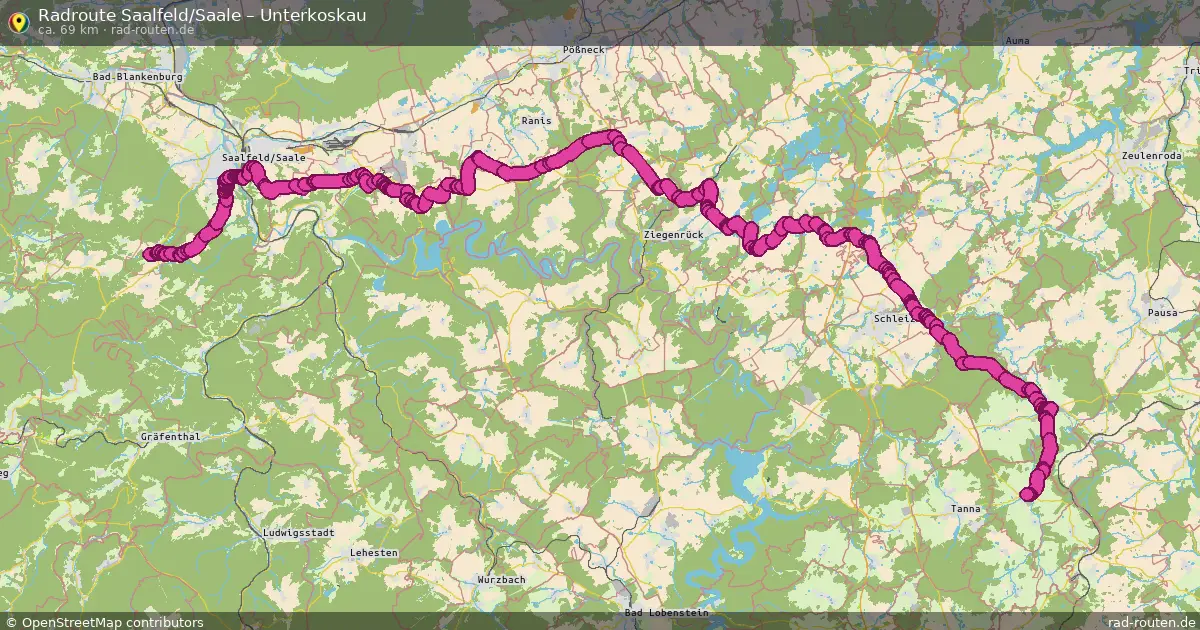 Radtour Saalfeld Saale – Unterkoskau