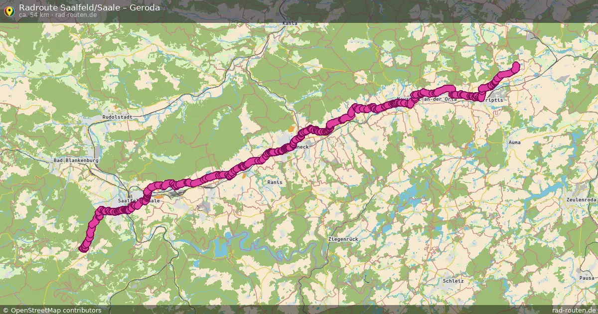 Radtour Saalfeld Saale – Geroda
