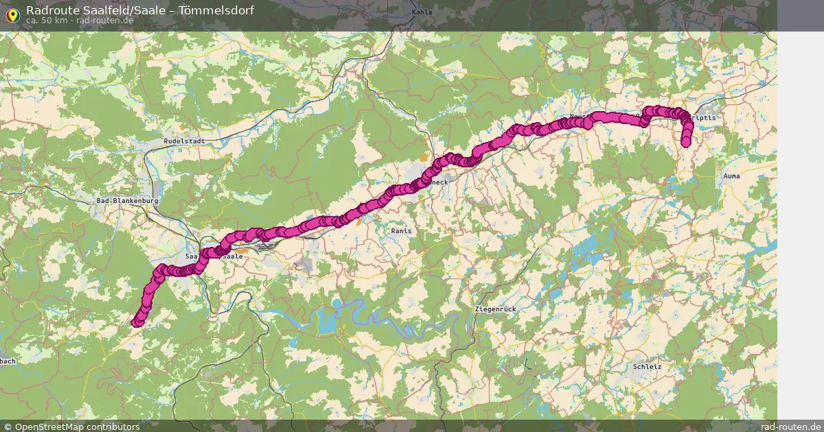 Radtour Saalfeld Saale – Tömmelsdorf