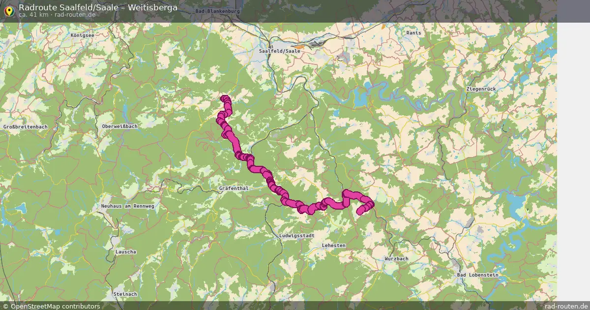 Radtour Saalfeld Saale – Weitisberga