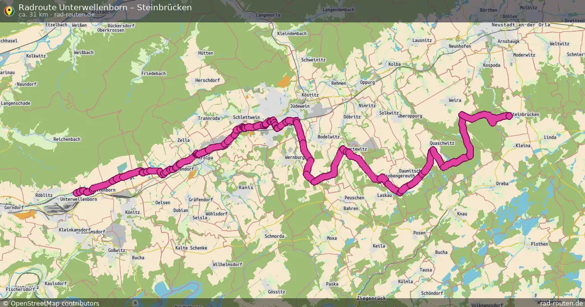 Radtour Unterwellenborn – Steinbrücken