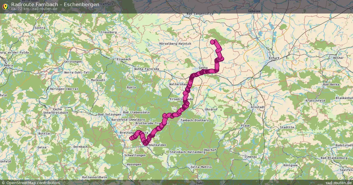 Fahrradroute Fambach – Eschenbergen (72 km) – Rad-Routen.de