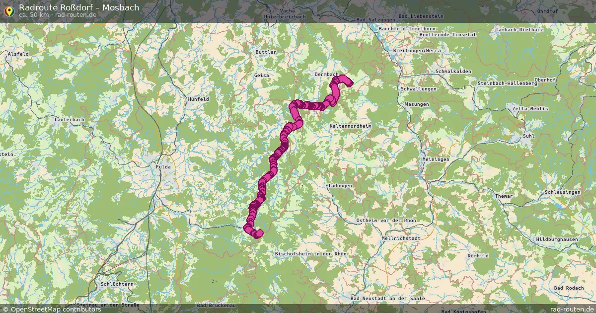 Fahrradroute Roßdorf – Mosbach (50 km) – Rad-Routen.de