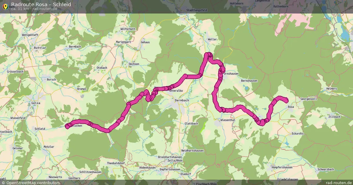 Fahrradroute Rosa – Schleid (31 km) – Rad-Routen.de