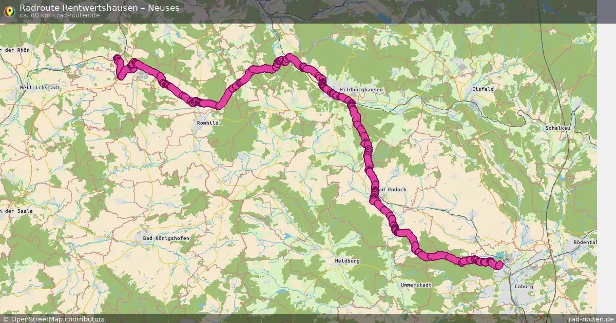 Fahrradroute Rentwertshausen – Neuses (60 km) – Rad-Routen.de