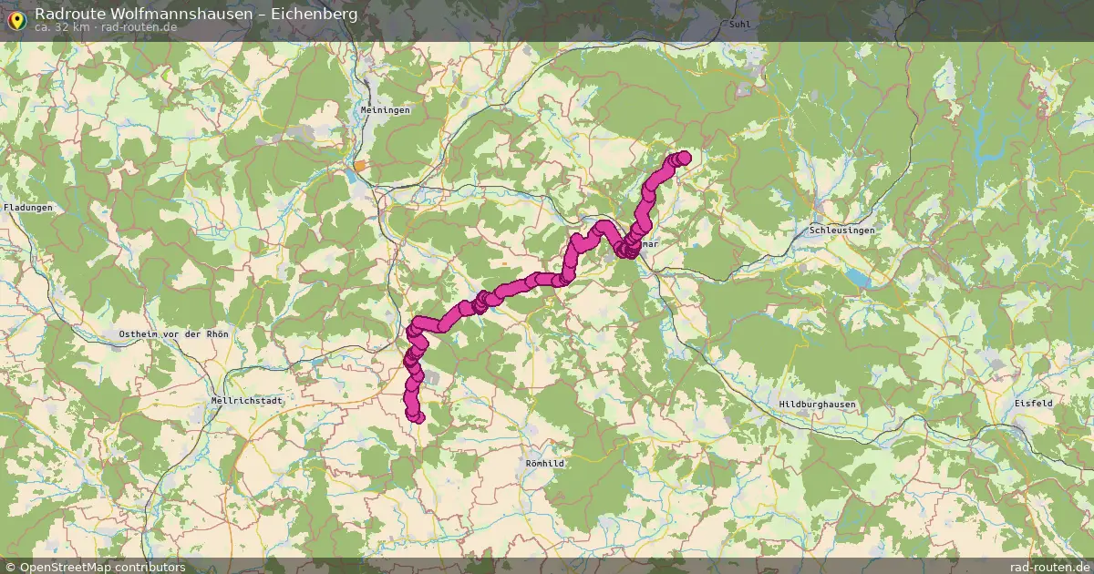 Fahrradroute Wolfmannshausen – Eichenberg (32 km) – Rad-Routen.de